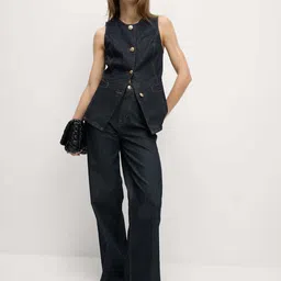 Marks & Spencer Cotton Round Neck Waistcoat-picture-47