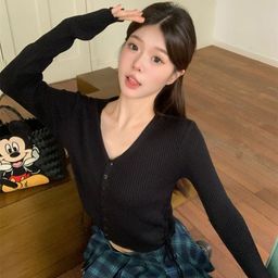 KPOP Women V-Neck Extended Sleeves Top-image-33