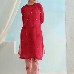 Khushal K Printed Mirror Work Tunic With Trouser & Jacket Co-Ords-51