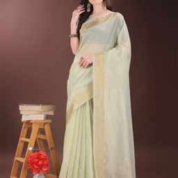 Panzora Checked Zari Organza Saree-image-44