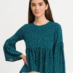 4WRD by Dressberry Women Polka Dot Print Bell Sleeve Top-picture-18