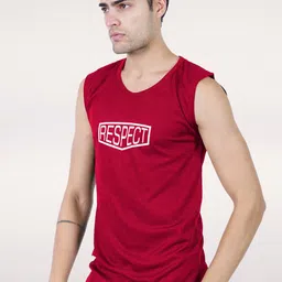 Body Mechanics Respect Printed Relaxed-Fit Innerwear Vest - MN-BMS-21-Red-S-picture-43