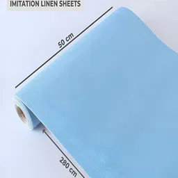 Kuber Industries Blue 2 Pieces Textured Self-Adhesive Imitation Linen Wall Sheets-16