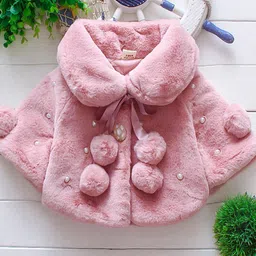 YK Girls Spread Collar Self Design Sherpa Jacket-picture-29