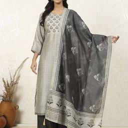 Biba Ethnic Motifs Printed Unstitched Dress Material-picture-12