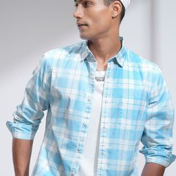 HIGHLANDER Men Printed Checked Button Down Collar Casual Shirt-image-47