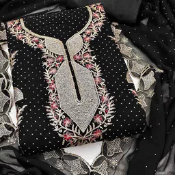 KIMISHA Floral Embroidered Thread Work Unstitched Dress Material-picture-49