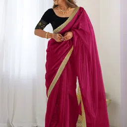 DIVASTRI Embroidered Supernet Saree-picture-21