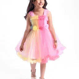 Mark and Mia Girls Shoulder Straps Flared Knee Length Dress-image-55