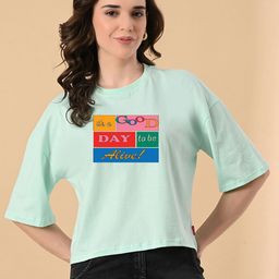 OWL MINK Women Graphic Printed Round Neck Pure Cotton Relaxed Fit T-shirt-image-60