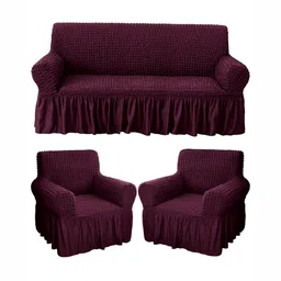 HOUSE OF QUIRK 280 Gsm Durable Washable Universal 3 + 1 + 1 Seater Sofa Covers-image-90