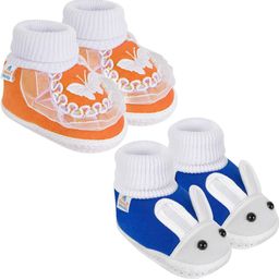 NESKA MODA 3 To 12 Month Cotton Booty 2 Pair Newborn Unisex Baby Skin Friendly Soft Rabbit Booties-89