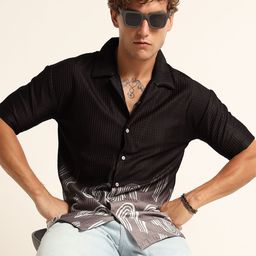 Bushirt Men Comfort Fit Graphic Printed Cuban Collar Casual Shirt-picture-15