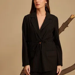 Kazo Striped Tailored-Fit Single-Breasted Formal Blazers-2
