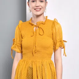BAESD Tie-Up Neck Peplum Top-image-44