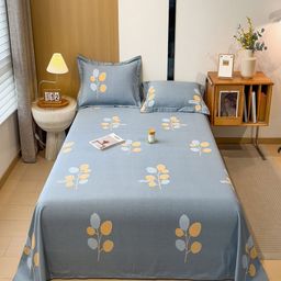 JC HOME Grey & Yellow Floral Printed 140 TC Single Bedsheet Set 1.6 m x 2.3 m-image-102