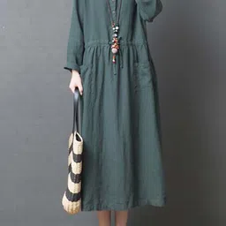 StyleCast x Revolte Women Shirt Collar Maxi Midi Dress-image-27