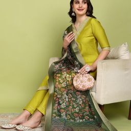NEW ETHNIC 4 YOU Women Silk Blend Embroidered Kurta Sets-image-87