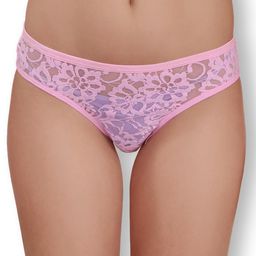 Womens Solid Net Woven Design Mid-Rise Bikini Panty - SN3905-image-4