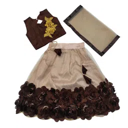 satyamfab Girls Embroidered Patchwork Ready to Wear Lehenga & Blouse With Dupatta-image-96