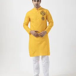 DEVOILER Floral Printed Band Collar Straight Kurta-image-75