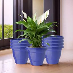 Kuber Industries Blue Set Of 8 Plastic 2-Layer Planters image 1