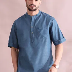 FILORI Men Thread Work Dobby Kurta-picture-27