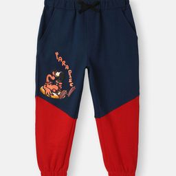 Nauti Nati Boys Colour Blocked Graphic Printed Knit Joggers-55