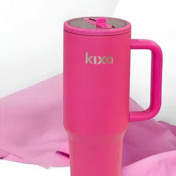 Kixa Pink Single Stainless Steel Solid Double Wall Vacuum Water Bottle-18