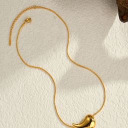 AQUASTREET 18K Plated Waterproof Anti Tarnish Tear Drop Chain Necklace-image-52