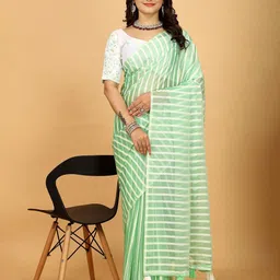K 5 Fashion Striped Pure Georgette Saree-27