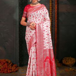 Astita Ethnic Motifs Woven Design Zari Saree-image-97