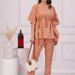 COTNUF Printed Pure Cotton Tunic With Trouser Co-Ords-picture-13
