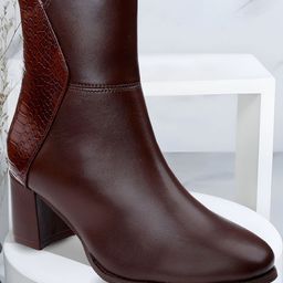 Bxxy PU Work High-Top Block Pumps-16
