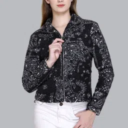 DIONA Women Floral Woollen Tailored Jacket with Embroidered-image-60