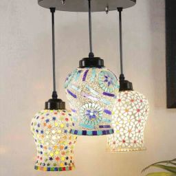 new era Vintage Multicolour Glass Cluster Hanging Light-picture-33