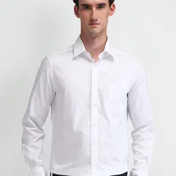 Arrow Men Comfort Spread Collar Textured Cotton Slim Fit Formal Shirt-picture-23
