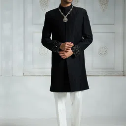Rivaar By Rocky Star Embroidered Sherwani Set-image-97