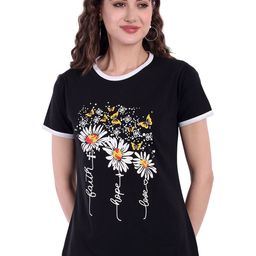 Moda Rapido Women Printed Bio Finish Applique T-shirt-image-68