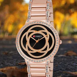 Curren Women Dial & Stainless Steel Bracelet Style Straps Analogue Watch 3480-RSBK+01&24-image-66