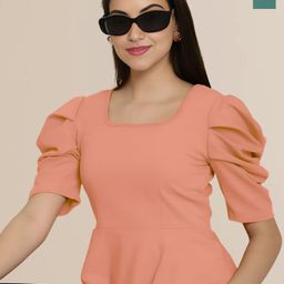 Mast & Harbour Women Pack of 2 Solid Square Neck Peplum Tops-image-24