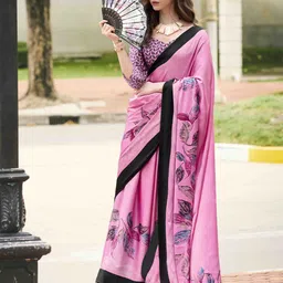 Blissta Floral Satin Saree-picture-26