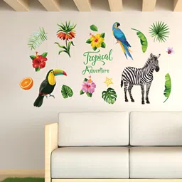 INDIAN ROYALS Green & Black Animal Printed Self-Adhesive & Durable Wall Sticker-image-73