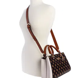 GUESS Geometric Printed PU Structured Satchel image 4