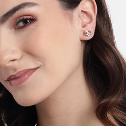 Forever New Rose Gold-Plated Floral Crystal Studs image 4