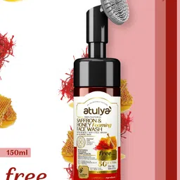 Atulya Saffron & Honey Foaming Face Wash with In-Built Soft Face Brush 150 ml-33