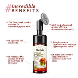 Atulya Saffron & Honey Foaming Face Wash with In-Built Soft Face Brush 150 ml image 3