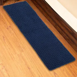 Home Centre Nicolas Concrete Blue Tufted Anti-Skid Bedside Runner-15