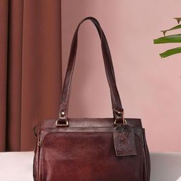GENWAYNE Brown Textured Shoulder Bag-28