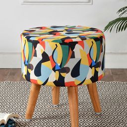 RIANCE CREATIONS Blue & Yellow Printed Ottomans-52